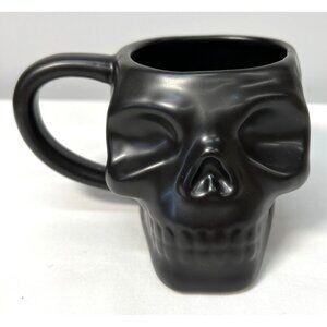 Black Ceramic Skull Mug No Chips, Or Cracks